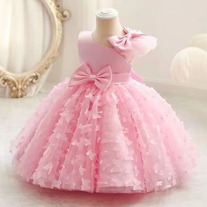 0-6t Summer Baby Dress Children przyjęcie urodzinowe sukienka księżniczka cekinowa tiulowa sukienka Flower Girl Piano sukienka 240403