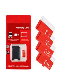 Red Generic 128 GB 64 GB 32GB 16GB Android Robot Memory SD Card Class 10 TF Memory Card 64 GB 16 GB Flash Cards Adapter Användning för DIGI8934859