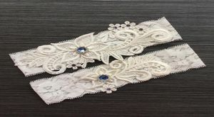 青いラインストーンのレースブライダルガーターベルトセットビーズの結婚式の記念品ガーターIvoryblueburgundynavy Wedding Garter for Bride9946347