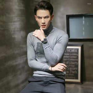 Men's Sweaters 2024 All-match Turtleneck Sweater Slim Casual Pullover Men Clothing