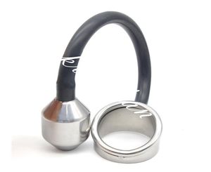 Rostfritt stål penis ring kuk ring enhet fördröjning utlösning metall cockring med anal pärlor plugg sexleksaker för män1630035