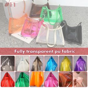 Tyg transparent tpu tyg multicolour pvc plastfilm diy vattentät kristallpåse scenkläder dekor regnrock kappa designer tyg