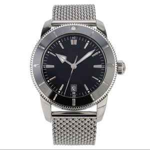 Najwyższej jakości klasyczne zegarki Super-0cean męskie 46 mm czarna tarcza ze stali nierdzewnej pasek automatyczny mechaniczny zegarek mechaniczny Luksusowy styl zegarek2421