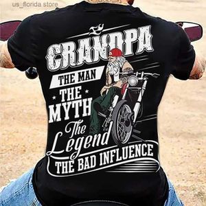 T-shirt da uomo T-shirt da moto estiva per uomo Motor Biker Stampa 3d Vintage Short Slve T-shirt da uomo anziano Homme T-shirt da moto Racing Camiseta Y240314