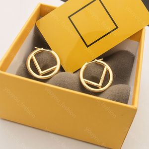 Creolen für Damen, hochwertige Designer-Ohrstecker für Frauen, Roségold-Ohrstecker, Luxusmarke, Buchstaben-Design, F-Ohrring, Modeschmuck, 925er Silber, mit Box -7