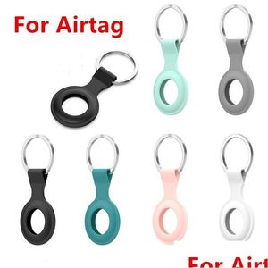 Hüllen Airtags Loop Sile Case Schutzhülle mit Schlüsselring für Apple Airtag Smart Bluetooth Wireless Tracker Anti-Lost Tracking Dr Otdqe