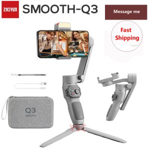 Heads Zhiyun Smooth Q3 handheld 3axis smartphone gimbal stabilizer Foldable mobile phone stabilizer compatible with iPhone and Android