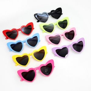 Óculos de sol infantil em formato de coração, amor, armação grande, moda fofa, sexy, retrô, olho de gato, vintage, proteção uv400