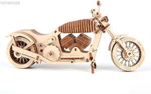 3D Puzzles 3D Wooden Puzzlemotorbike DIY Kit drewniany mechaniczny motocykl