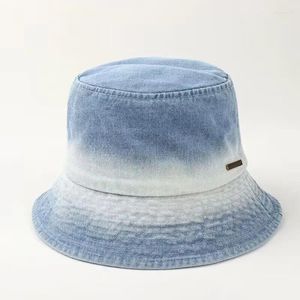 Berets Fisherman's Hat For Women Everything Goes With Vintage Denim Bucket Hats Outdoor Sports Cycling Sun Protection