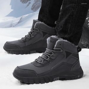 Sapatos de fitness dos homens botas quentes 2024 inverno neve pelúcia tênis caminhadas sapato moda casual couro à prova dwaterproof água