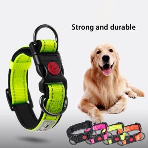 Collars Reflective Durable Dog Collar and Leash Adjustable Training Running Rope Small Medium Big Dog Collar Leash Double D Ring