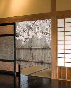 Perdeler bambu çitler yavaş bambu çit romantik Japon kapı perde bölme mutfak dekoratif perdeler kafe restoran dekor