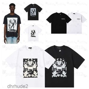 Purple Brand T shirt Men designer Short sleeve woman vintage doodle print tops outdoors street hip hop T-shirt lady high-quality Couples Short sleeve 4C1I