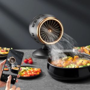 Ventilatoren Tragbare Dunstabzugshaube Geräuscharmer Küchenabluftventilator Höhenwinkelverstellung Mini-Dunstabzugshaube für BBQ Hot Pot
