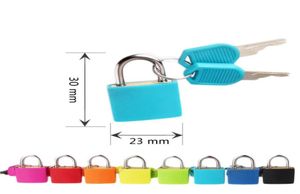 Small Mini Strong Metal Padlock Travel Suitcase Diary Book Lock With 2 Keys Security Luggage Padlocks Decoration 8 Colors Door Loc5915812