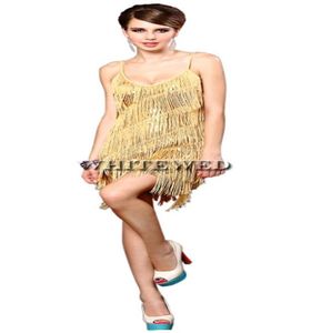 Speakeasy Prohibition 1920039S Latin Salsa Tango Ballroom Dance Dress Kleidung Dancewear Wear Kostüme mit Fransen und Quaste Ch8659619