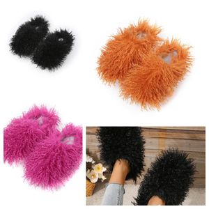 Sandals Hots Selling Fur Slipper Mule Woman Daily Wears Fur Shoe White pink Black brown Metal Casual Flats Shoe Trainer Sneakers GAI soft