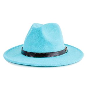 Bucket Hats Suede Brim Fedora Rhinestone Belt Hat for Men and Women Autumn/Winter Jazz Hat 9.5cm Wide Suede Fedoras Chapeau SombreroL23 LL