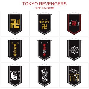 Accessories 90x60cm Tokyo Revengers Anime Banner Flag Game Curtain Hanging Cloth Poster Cosplay Party Decor KTV Flag Cartoon Gifts