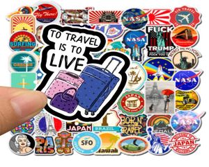 Estilo adesivos de carro cenário viagem graffiti mala bagagem capas portátil engraçado diy skate decalque viajar viagem carro adesivo4679761
