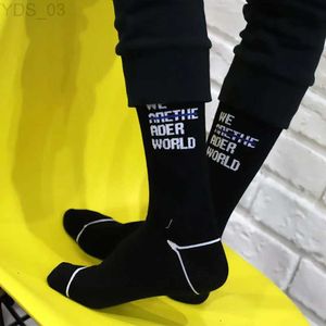 Детские носки Мужские носки Хлопковые графические хип-хоп 1997 года с рисунком Забавные длинные женские черные черные модные однотонные спортивные уличные повседневные чулочно-носочные изделия YQ240314