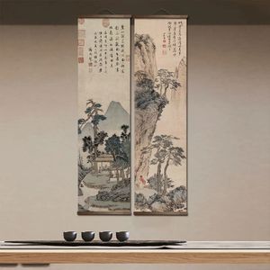 Pintura de paisagem tradicional chinesa, arte clássica tradicional, decoração de casa, pôster de parede, arte de parede, decoração de tela 240314