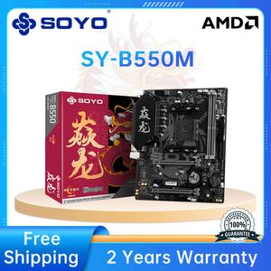 Soyo AMD B550M Desktop Gaming Computer Motherboard USB3.1 M.2 NVME SATA3 Support R5 5600 CPU Support DDR4 Dual Channel Memory (a