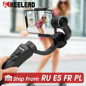 Gimbal Keelead S5 Smartphone Gimbal 3axis Handheld Gimbal Stabilizer Câmera Estabilizadora Gimbal para iPhone/Samsung/Xiaomi Rastreamento de face