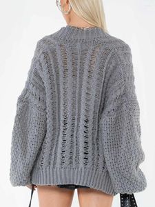 Women's Knits Duoyunn Open Front Chunky Cardigan Sweater For Women Fall Winter Clothes Long Lantern Sleeve Lightweight Knit Outwear