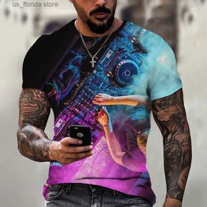 メンズTシャツのTシャツTシャツショートSLVEトップDJシンガーグラフィックシャツTSファッションデザイナーアパレルOネック男性ヒップホップ服サマートップY240314