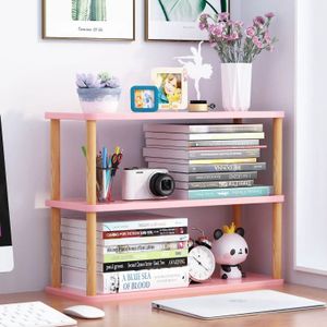 Bookcase Wooden Shelf Desktop Racks Office School Multifun Partition Storage Holders Desk Accessories Bookends Organizer 240314