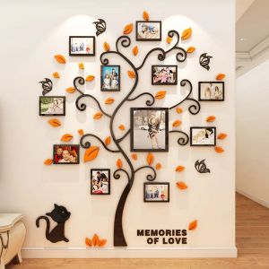 Frame 3D Acrylic Sticker Tree Mirror Wall Decals DIY Photo Frame Family Photo for Living Room Art Home Decor picture frames wall