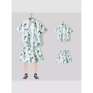Designer Suit Hawaiian Beach Holiday Mens Loose Size Couple Fashion Brand Short Sleeve Flower Shirt Casual Two Piece Set 6syo