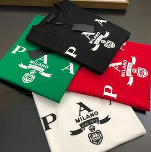 Designer marca de luxo homens camisetas macio algodão mangas curtas t-shirts verão casual conforto roupas masculinas vestuário camisetas preto branco verde vermelho prad camiseta