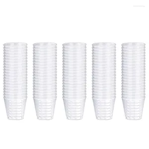 Набор одноразовых стаканчиков-соломинок из 100 штабелируемых пластиковых стаканов S 30 мл, многоразовых для банкетов, одноразовых десертов