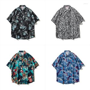 Erkek Günlük Gömlekler Özelleştirilmiş Beach Hawaii 2024 Yaz Baskılı Kısa Kollu Gömlek Sokak Giyim Camisa Sosyal Kimya Homme