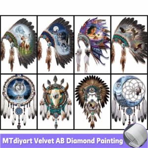 Stitch indiani piume dreamcatcher 5d digapypypypliping animali ricamato kit cuciture a mosaico trapano holf home arredamento