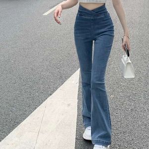 New 2023 High Waist, Hip Lifting, Slimming Jeans For Women's Elastic Slim Fit Micro Flare Pants T-Shirt