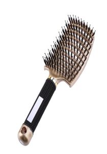 Professional Women Hair Scalp Comb AntiStatic Straight Curly Hair Styling Brush Salon Scalp Massage Comb With Bristles2812087