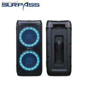 Portable Speakers Dual 8inch High Power Bluetooth Speaker Wireless Stereo Bass Subwoofer Speakers Portable Party Karaoke Column Support FM Radio 240314 240314