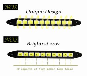 2st LED DAYTIME Running Light Square Bendable Car Styling Waterproof Cob Day Time Lights Flexibla LED DRL -glödlampor Kör LAMP6585460