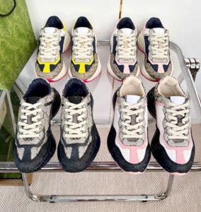 Tasarımcı Rhyton Sıradan Ayakkabı Çok renkli spor ayakkabılar Erkek Kadın Eğitmenler Vintage Chaussures Platformu Gicci Sneaker Strawberry Fare Ağız Spor ayakkabı Boyut 35-46