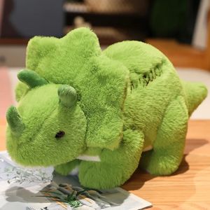 Härlig dinosaurie triceratops plysch leksak fylld djur plysch söt tyrannosaurus bomull docka mjuk baby kram kudde barn pojke gåva 240304