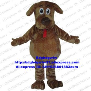 Trajes da mascote marrom o cão fofo pele wags labrador rottweiler mascote traje adulto personagem clube atividades presente da família zx732