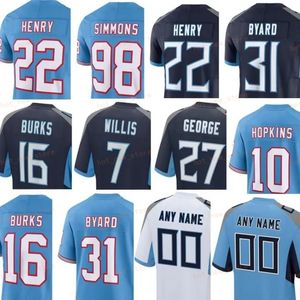 JC Latham Ridley Tony Pollard Steve McNair Kevin Byard Ryan Tannehill Tyjae Spears Malik Willis DeAndre Hopkins Treylon Burks Fußballtrikot