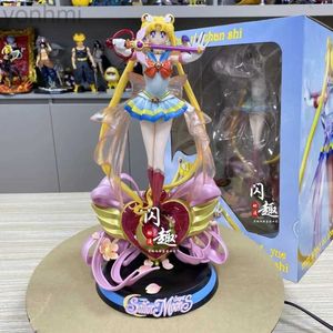 Figuras de brinquedo de ação 35cm Anime Pvc Figura de ação Super Sailor Moon Tsukino Usagi Estatueta Estátua Personagem de desenho animado Modelo Coleções Brinquedos Presentes ldd240314