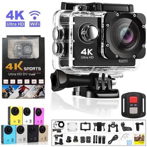 Câmera de ação Ultra HD 4K 30FPS WiFi 2.0 polegadas 170D 30M Capacete subaquático à prova d'água Gravação de vídeo Cam Câmeras esportivas originais 240306