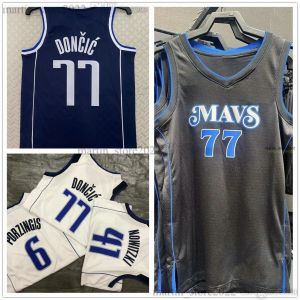 Niestandardowe mężczyźni kobiety młodzież Dallas''mavericks''Basketball Jerseys Kyrie Luka 11 Irving 77 Doncic Seth 30 Curry Richauun 20 Holmes Jaden 1 Hardy Dwight 7 Powell Derrick