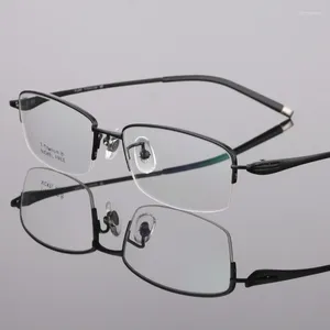 Solglasögon ramar Pure Titanium Frame Plate Spectacle Men's Myopia Business Högkvalitativ receptbelagd Optisk halva